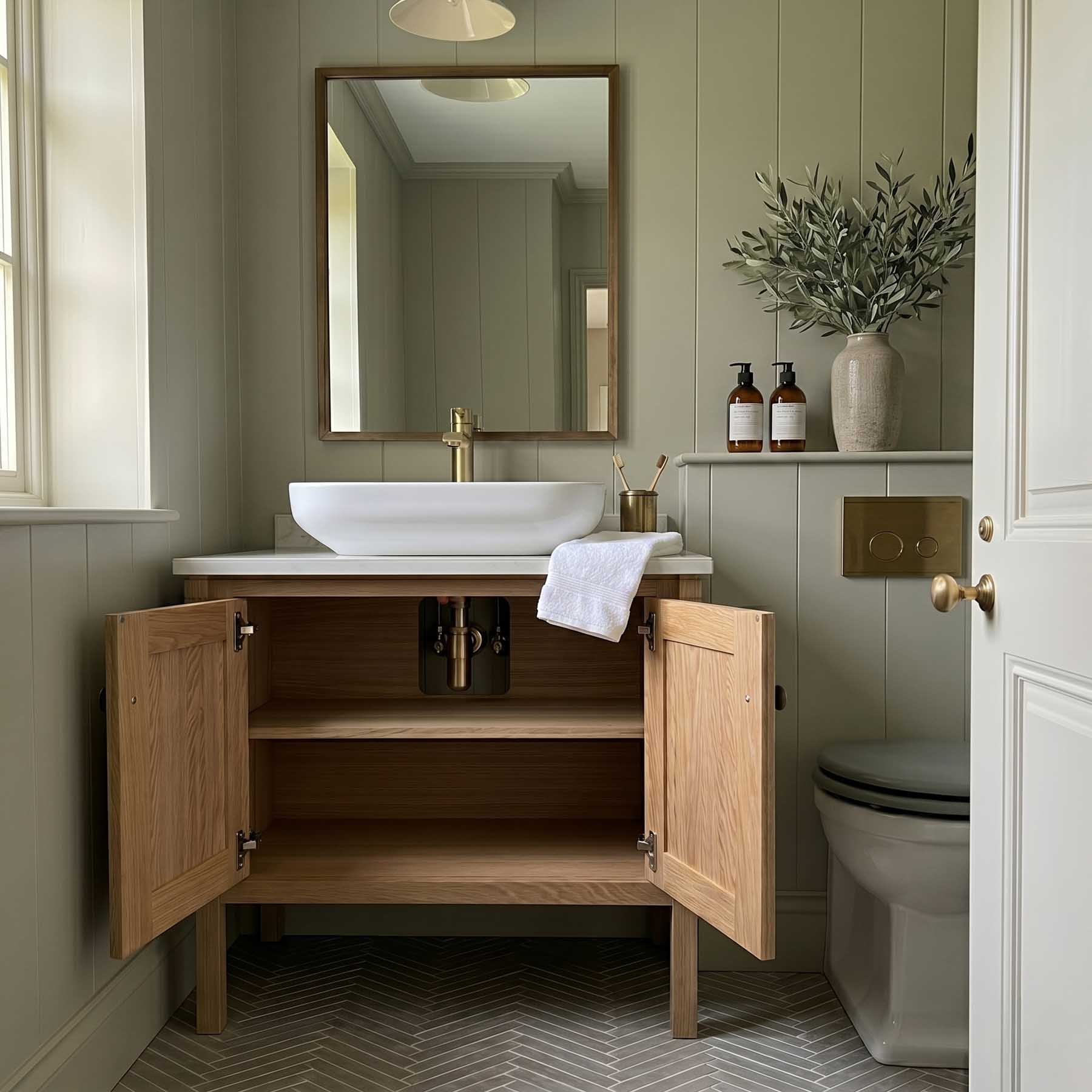 Battersea Vanity Unit Oak - Smoke 5%