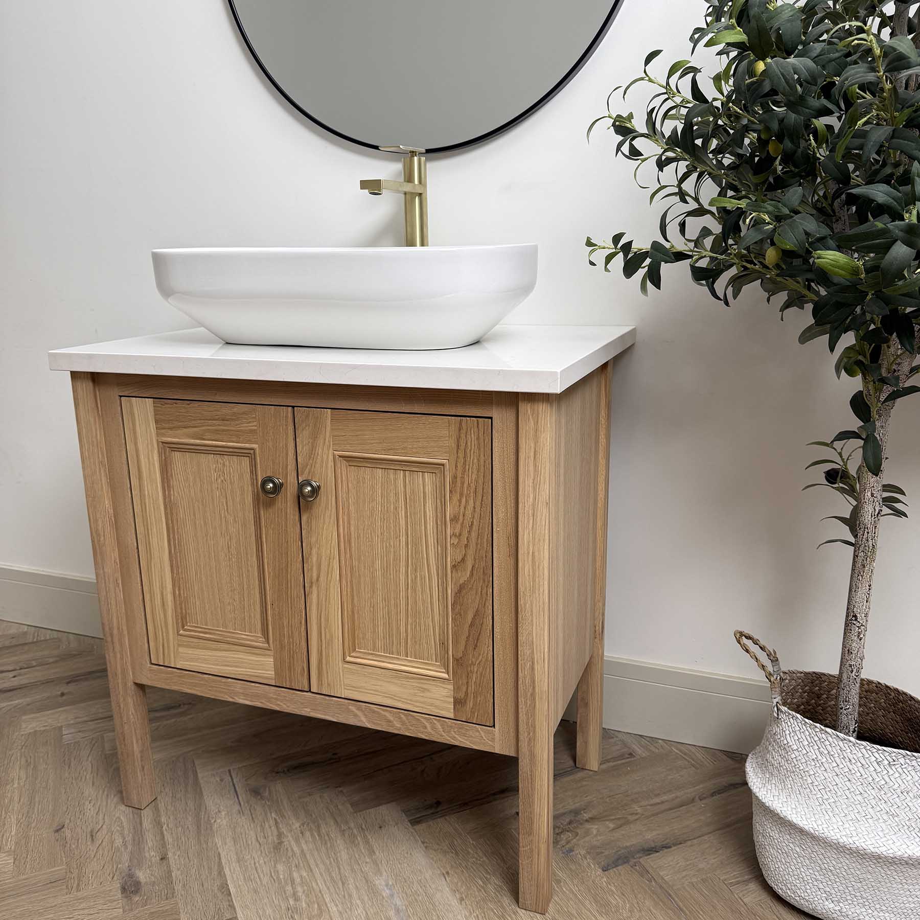 Battersea Vanity Unit Oak - Smoke 5%