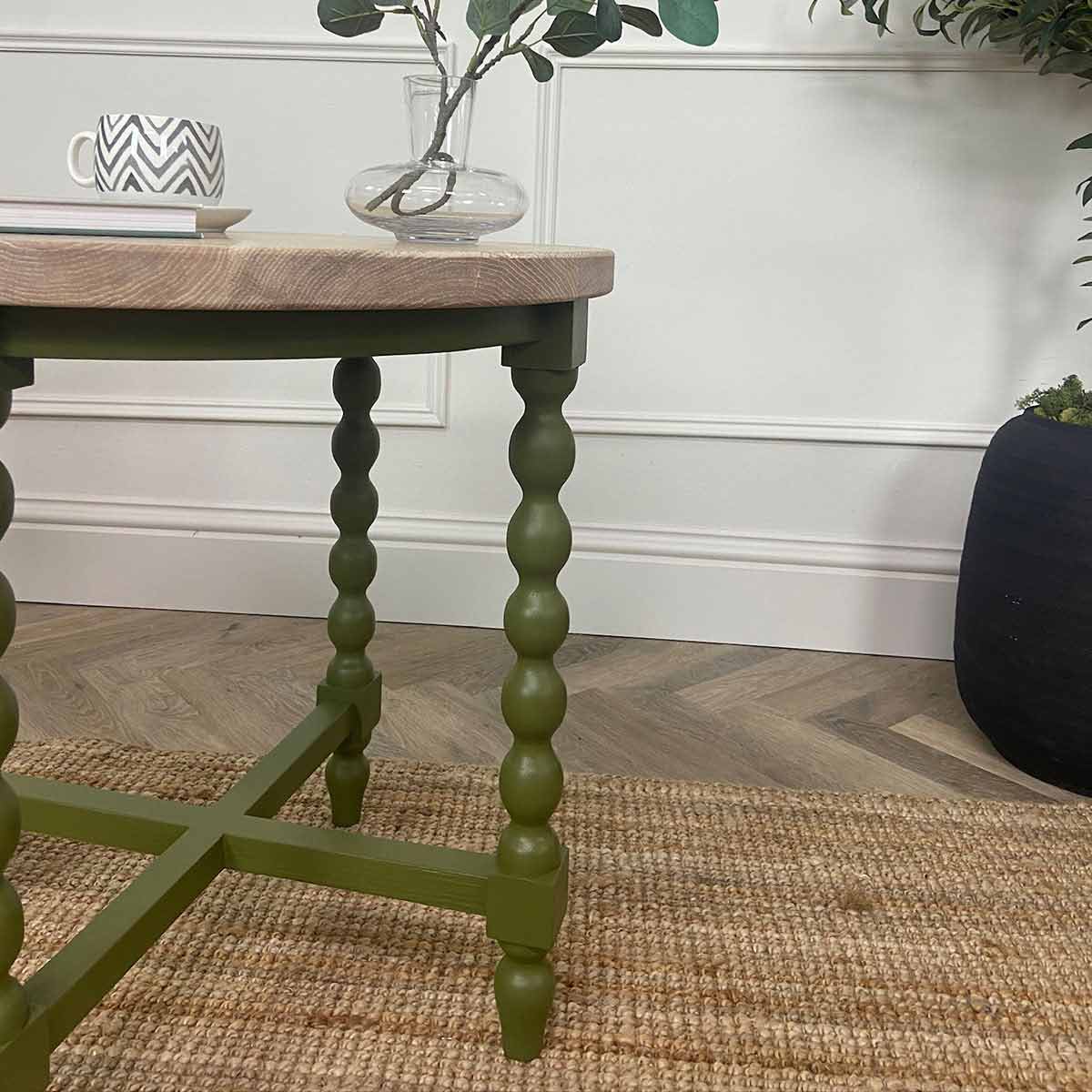 Bobbin-Leg-Coffee-Table-with-Solid-Oak-Top---White