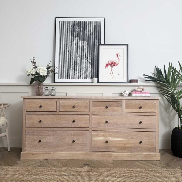 Solid Oak Hayden 8 Drawer Chest - White