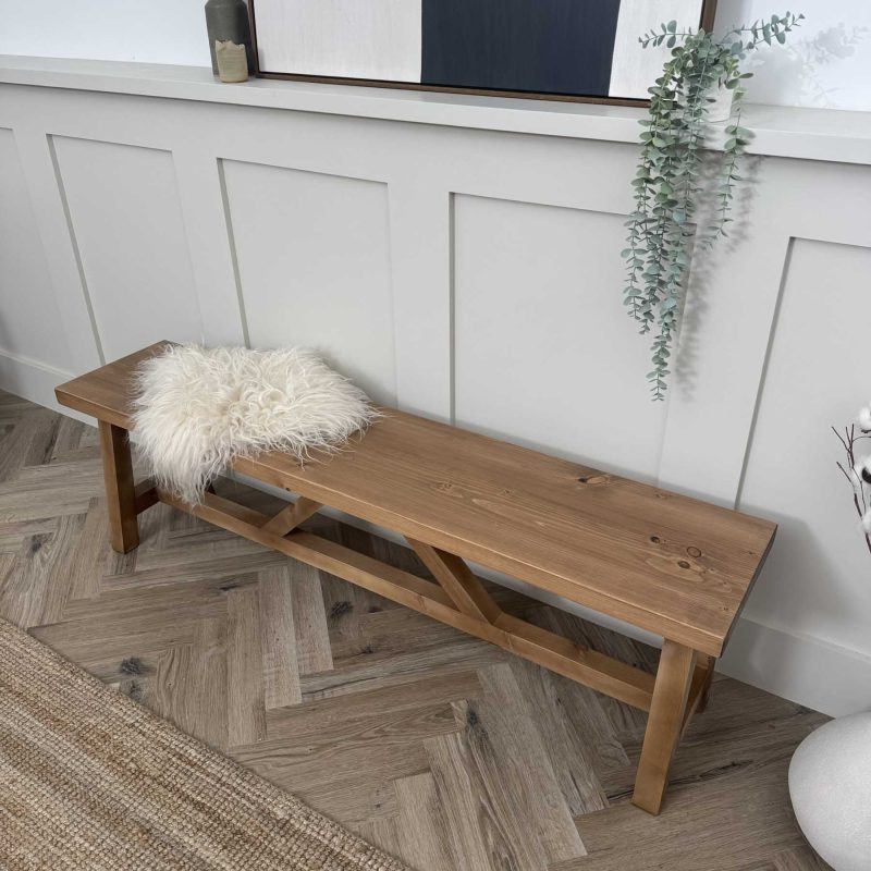 A-Frame Trestle Bench - Solid Pine - Made in the Cellar