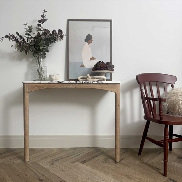 Harla Console - Calacatta Viola, White