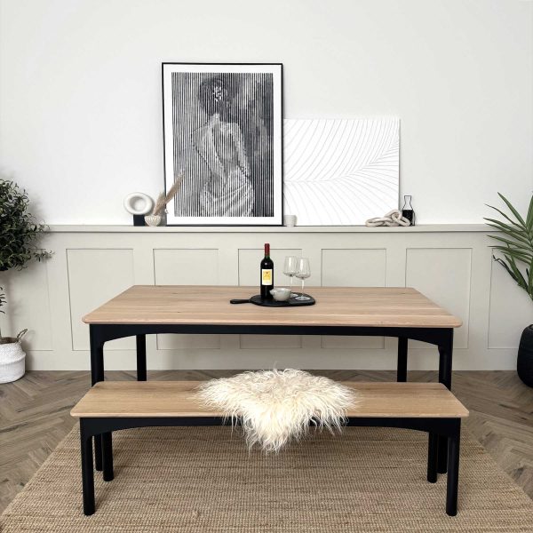 Oak Top Harla Table & Matching Bench - Ready to Go