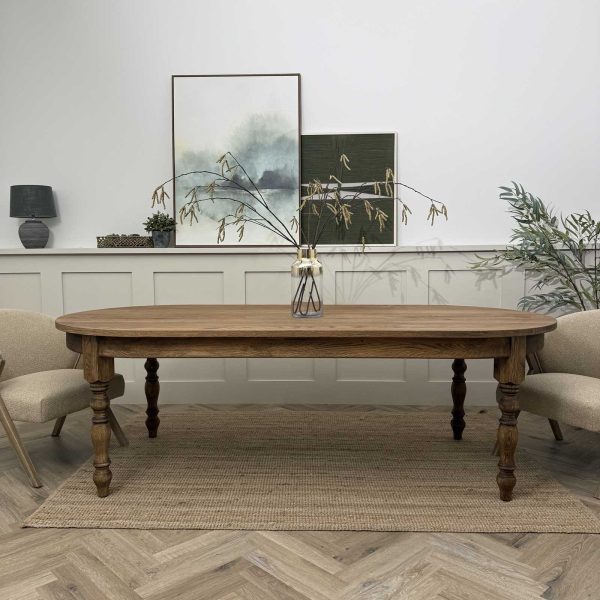 Solid Oak Oval Farmhouse Table