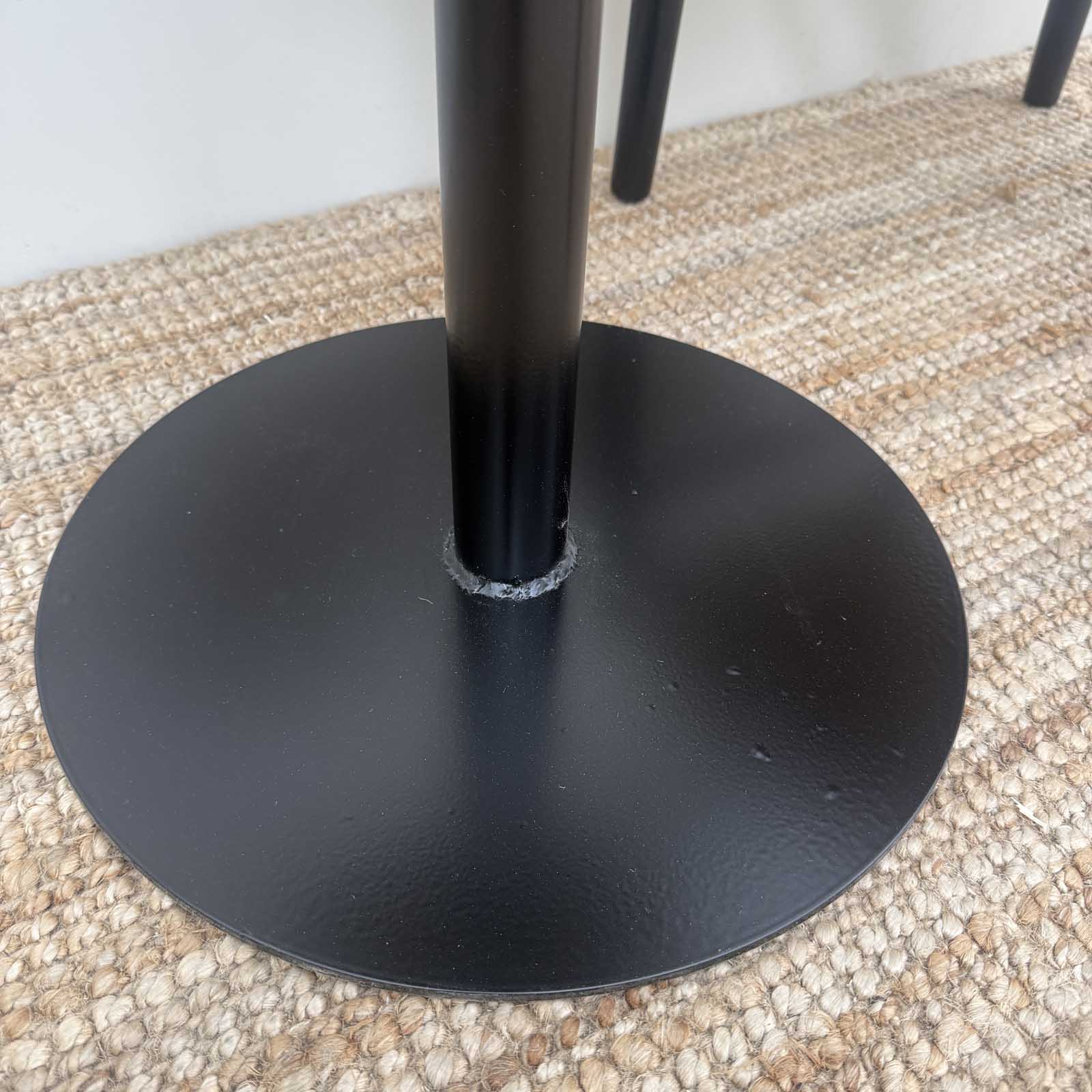 Solid Oak Round side table with metal base