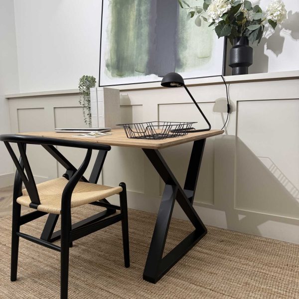 Oak Top Desk with metal Z base